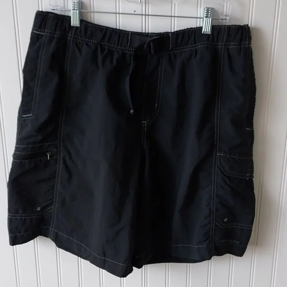 Columbia Men's Large Bathing Suit‎ Swimwear Swim Trunks Mulitpocket Black